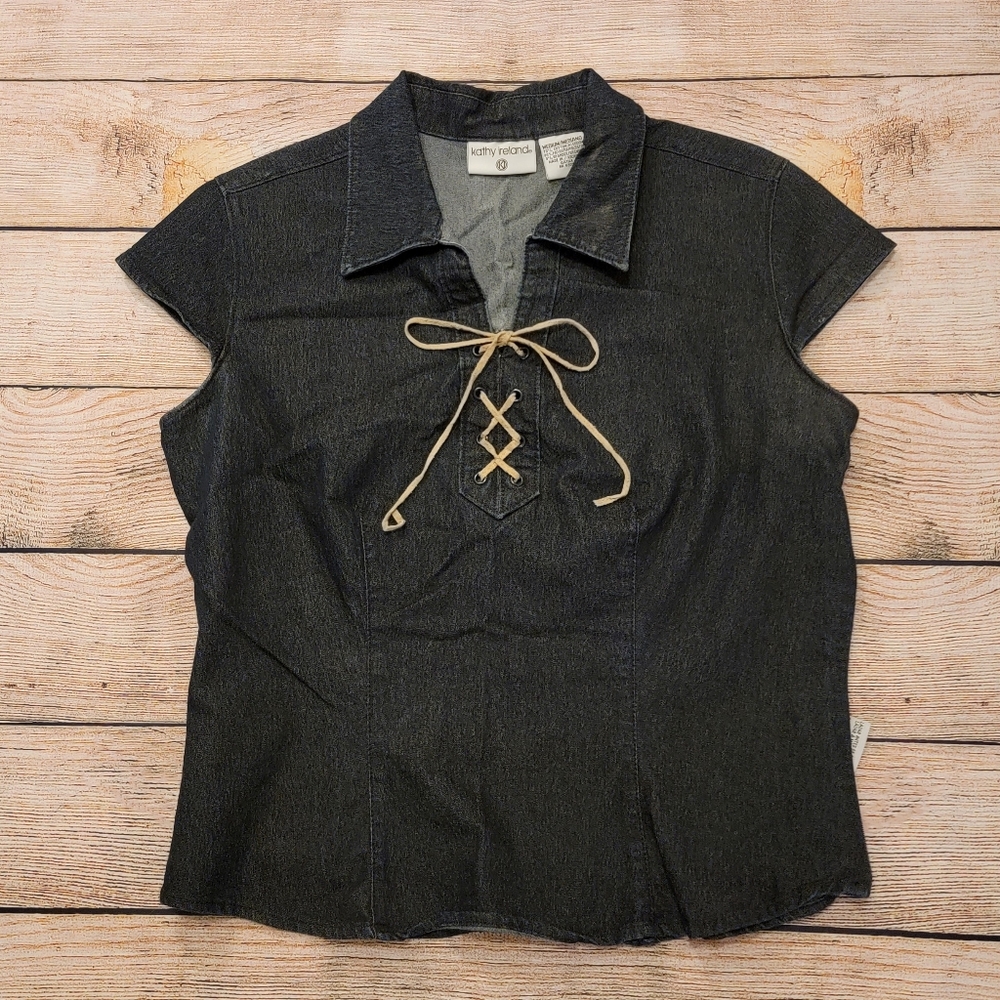 Kathy Ireland Medium crop sleeve shirt